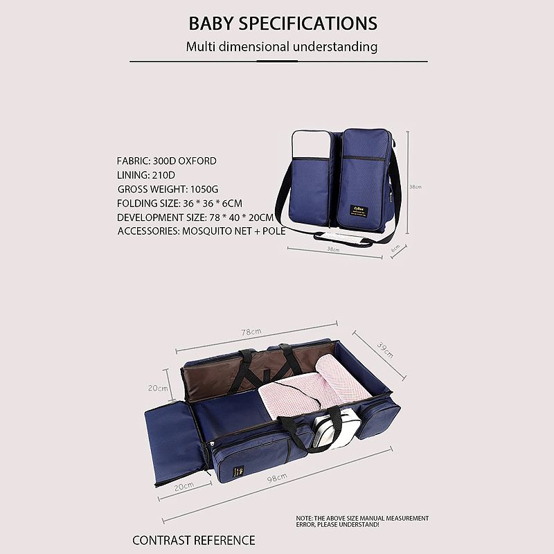Mommy Bag Přenosná Dětská Postýlka Skládací Postel