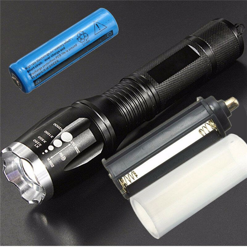 1000 Lumen Taktická Svítilna Elfeland T6 Led Se Zoomovatelnou Baterkou