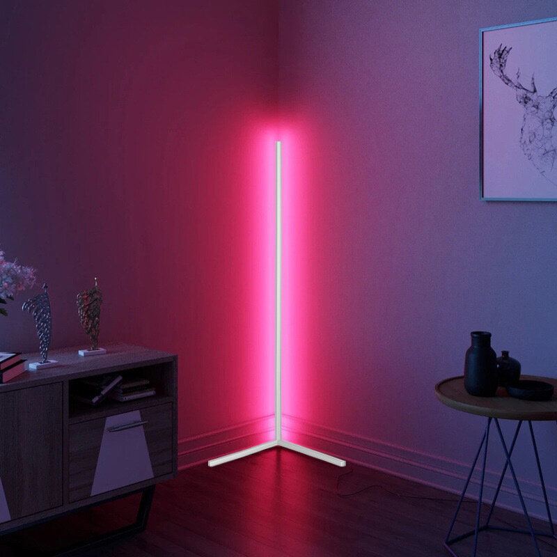 1.1/1.4/1.6m Led Rgb Barevně Měnící Rohová Stojací Lampa S Vícebarevným Dálkovým Ovládáním
