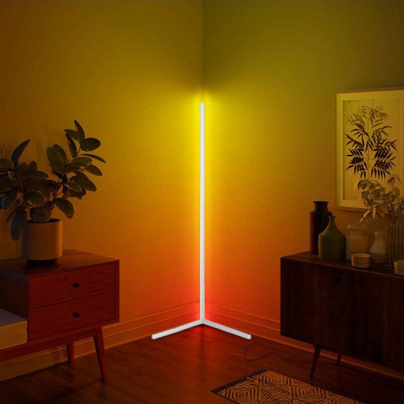 1.1/1.4/1.6m Led Rgb Barevně Měnící Rohová Stojací Lampa S Vícebarevným Dálkovým Ovládáním