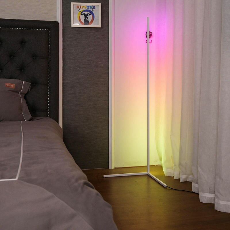 1.1/1.4/1.6m Led Rgb Barevně Měnící Rohová Stojací Lampa S Vícebarevným Dálkovým Ovládáním