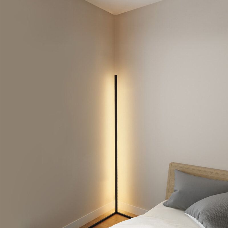 1.1/1.4/1.6m Led Stmívatelné Rohové Stojací Svítidlo S Dálkovým Vícebarevným Černým Krytem