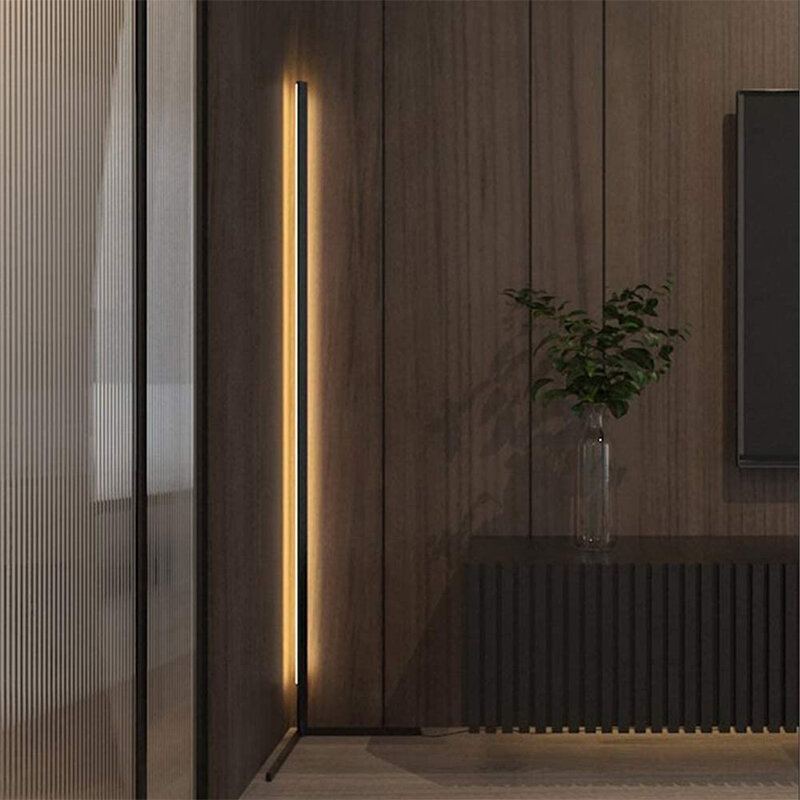 1.1/1.4/1.6m Led Stmívatelné Rohové Stojací Svítidlo S Dálkovým Vícebarevným Černým Krytem