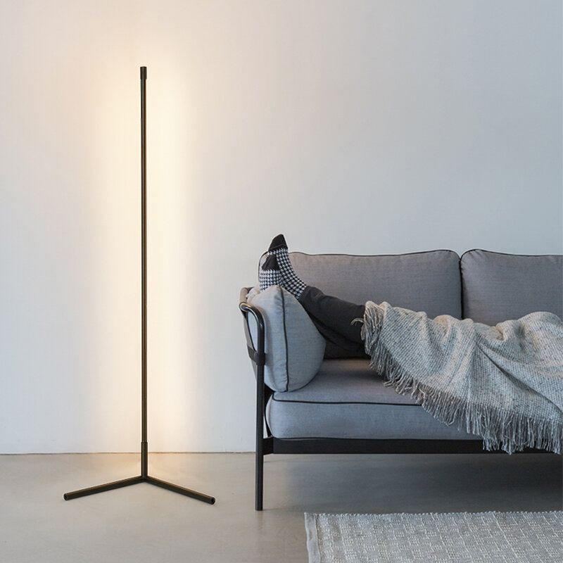 1.1/1.4/1.6m Led Stmívatelné Rohové Stojací Svítidlo S Dálkovým Vícebarevným Černým Krytem