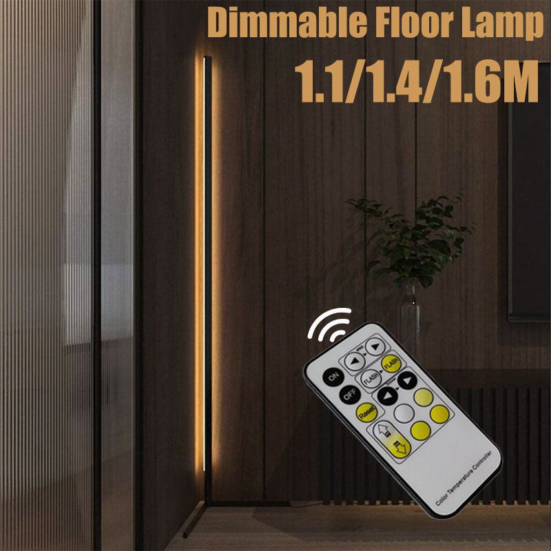 1.1/1.4/1.6m Led Stmívatelné Rohové Stojací Svítidlo S Dálkovým Vícebarevným Černým Krytem
