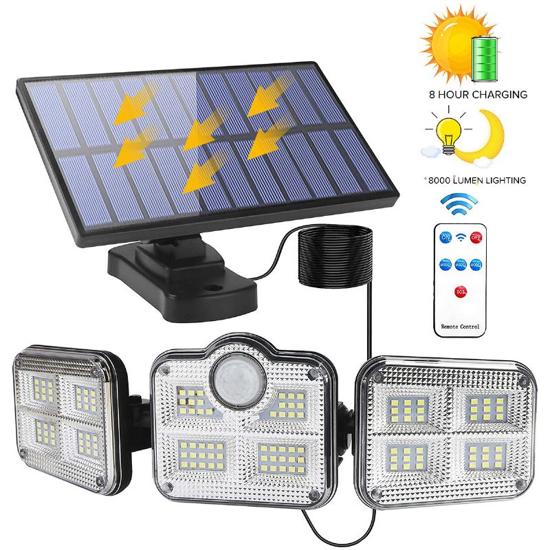 122led Solární Chodníková Světla 3 Režimy Pohybový Senzor Venkovní Zahradní Pouliční Lampa Nastavitelná