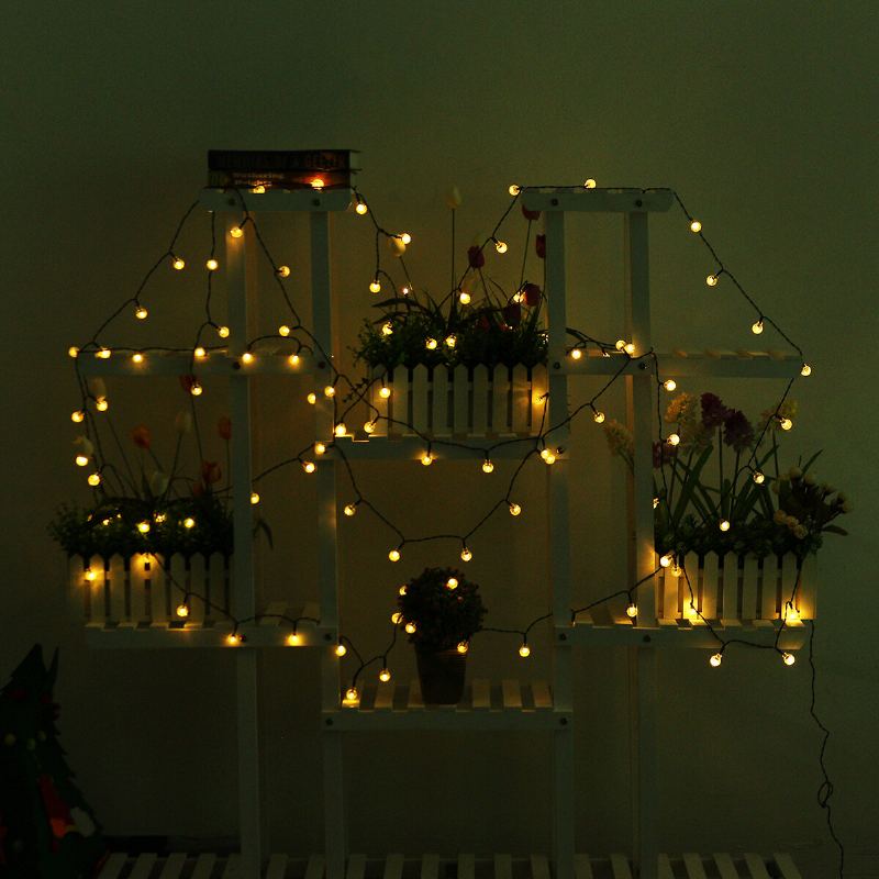 12m 8 Režimů 100led Solární Struna Světlo Křišťálová Koule Pohádková Lampa Svatba Holiday Home Party Vánoční Strom Dekorace Světla