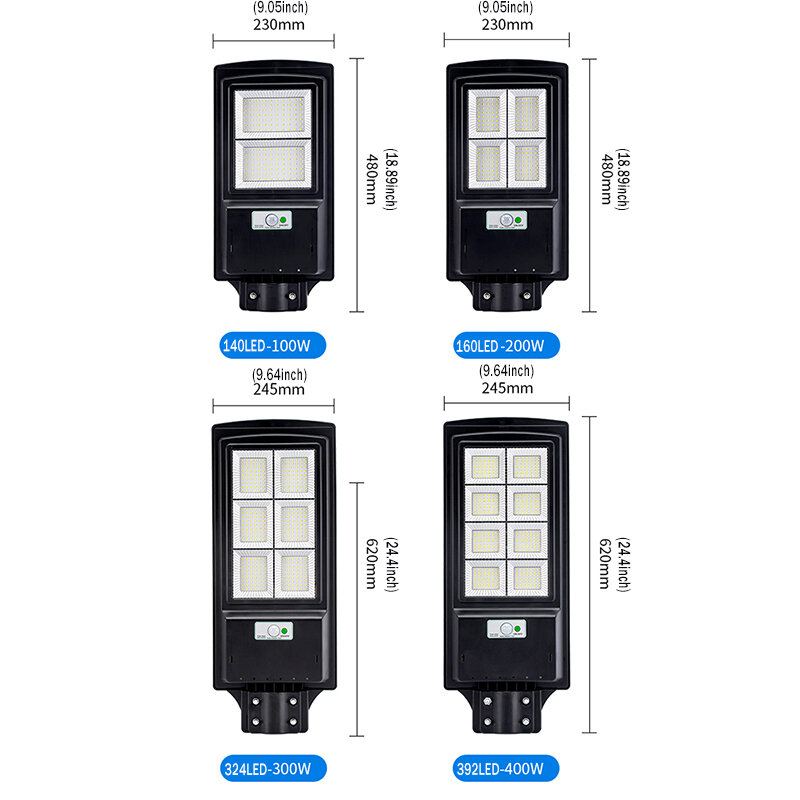 140/160/324/392led 100/200/300/400w Led Solární Panel Pouliční Osvětlení Pir Nástěnné Svítidlo Se Senzorem Pohybu + Vzdálený Domov