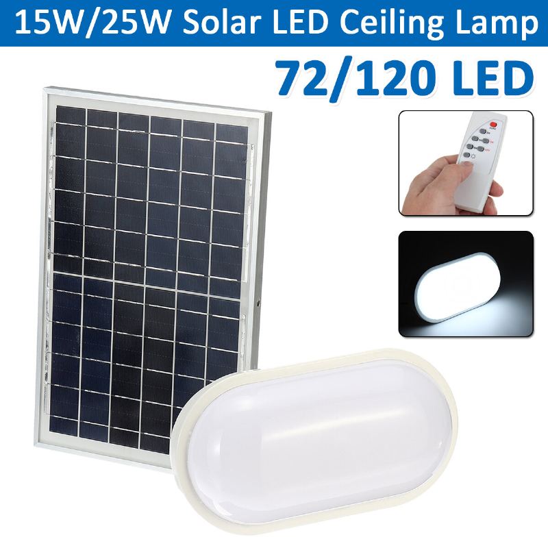 15w/25w Solární Led Stropní Svítidlo Měkký Světelný Efekt Oválná Žárovka Vodotěsná Garáž 2
