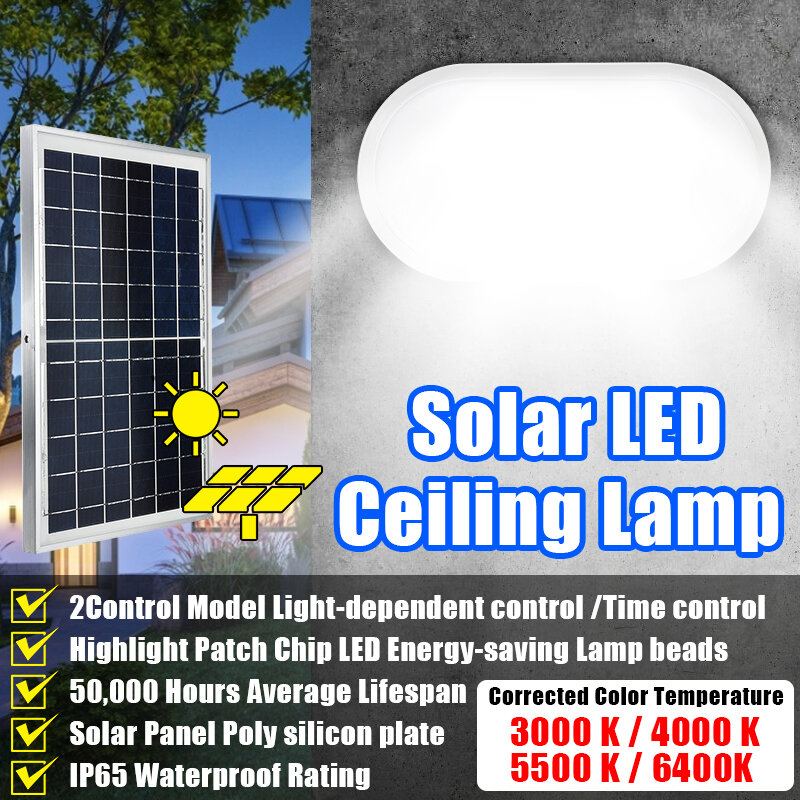 15w/25w Solární Led Stropní Svítidlo Měkký Světelný Efekt Oválná Žárovka Vodotěsná Garáž 2