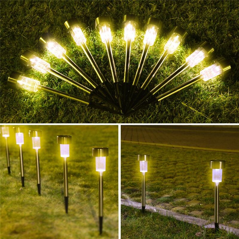24ks Led Solární Světlo Na Trávník Nerezová Vodotěsná Zahradní Krajinná Lampa Pro Domácí Pouliční Dekoraci