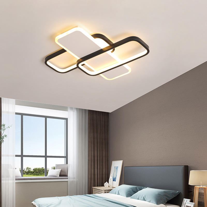 24w Moderní Led Stropní Svítidlo Obdélníkové Lampa Obývací Pokoj Ložnice Dálkové Ovládání