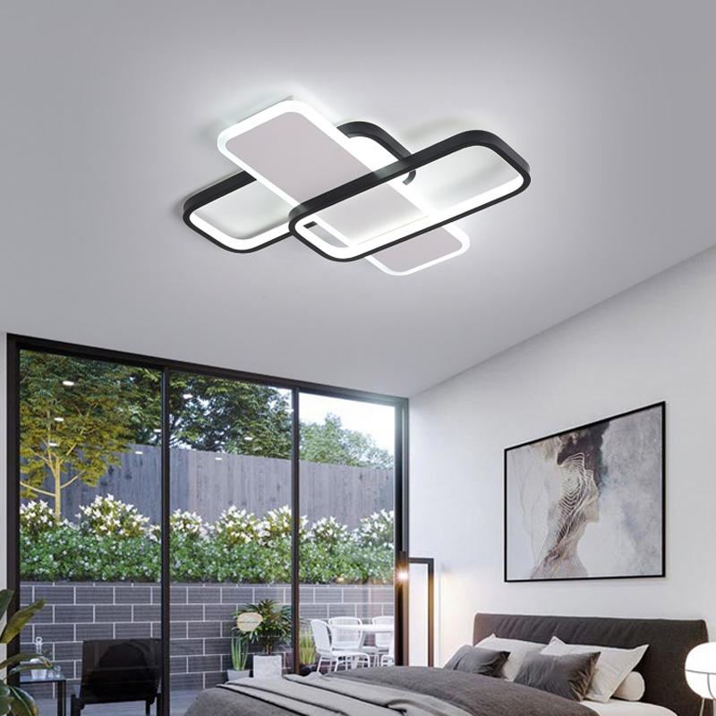24w Moderní Led Stropní Svítidlo Obdélníkové Lampa Obývací Pokoj Ložnice Dálkové Ovládání