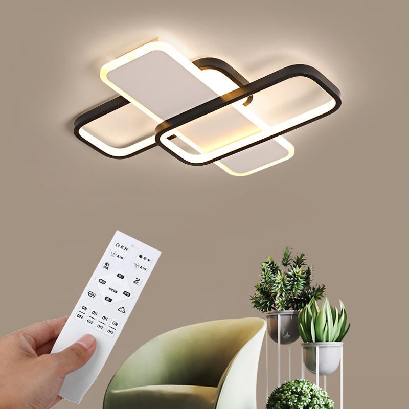 24w Moderní Led Stropní Svítidlo Obdélníkové Lampa Obývací Pokoj Ložnice Dálkové Ovládání