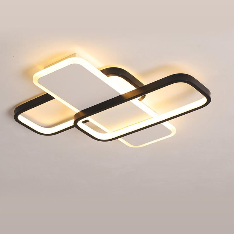 24w Moderní Led Stropní Svítidlo Obdélníkové Lampa Obývací Pokoj Ložnice Dálkové Ovládání