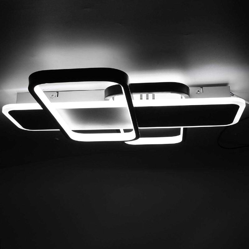 24w Moderní Led Stropní Svítidlo Obdélníkové Lampa Obývací Pokoj Ložnice Dálkové Ovládání