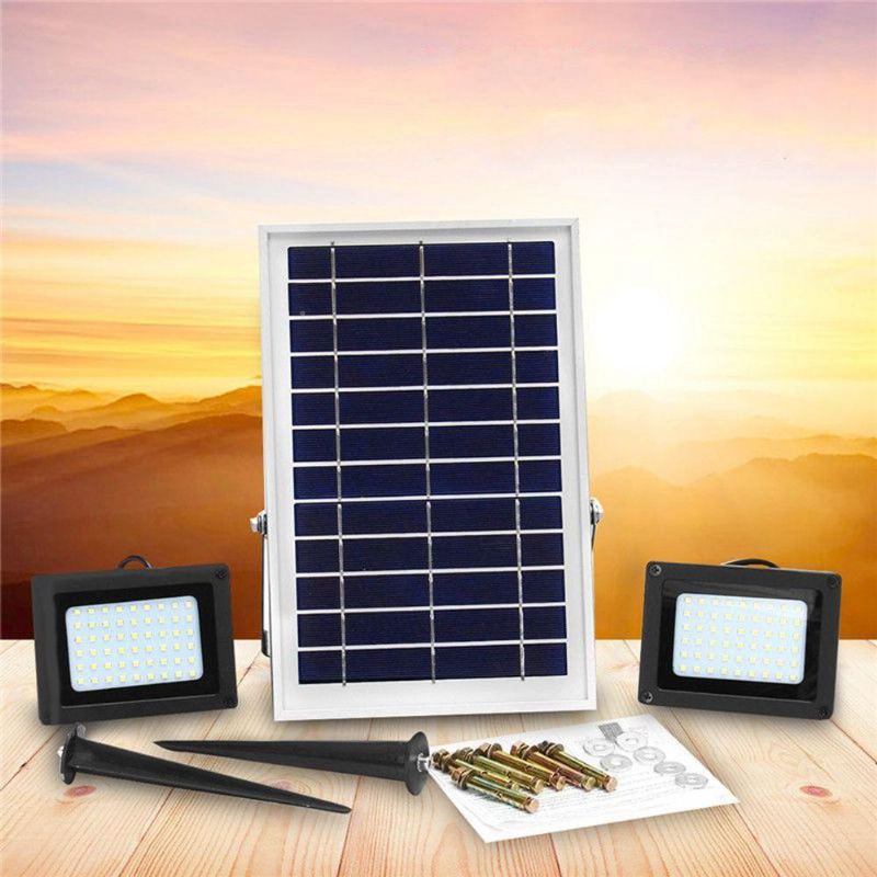2ks 5w 54 Led Zářiče S 1 Solárním Panelem Vodotěsné Světelné Čidlo Solární Světlo