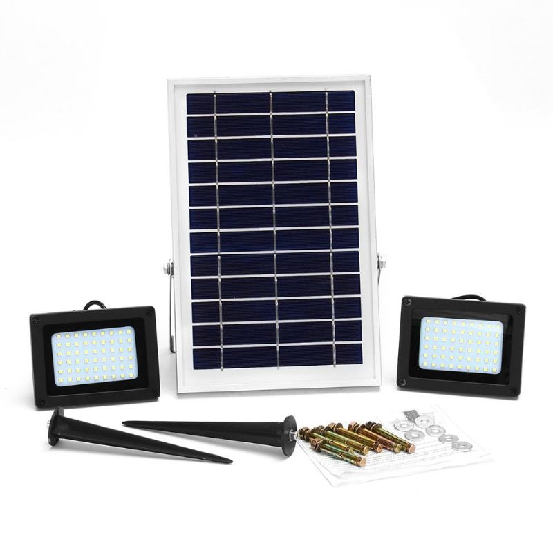 2ks 5w 54 Led Zářiče S 1 Solárním Panelem Vodotěsné Světelné Čidlo Solární Světlo