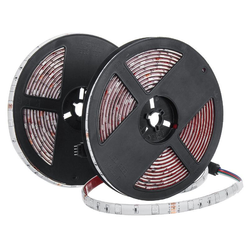 2pcs 5m 5050 Led Páskové Světlo Rgb Vodotěsná Dekorativní Lampa + Napájecí Zdroj + Dálkové Ovládání 44 Klíčů Dc12v