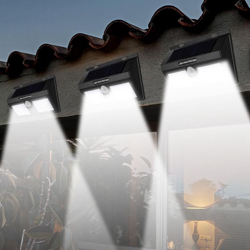 40 Led Solárně Napájené Pir Nástěnné Svítidlo S Pohybovým Senzorem Vodotěsné Bezpečnostní Bílé Světlo Zahrada Venkovní