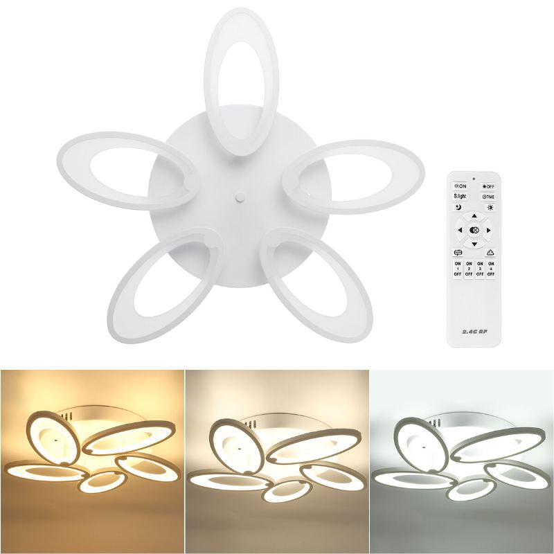 5 Hlav Moderní Led Stropní Akrylátová Domácí Svítidla Lustrová Lampa + Dálkové 3200-6500k