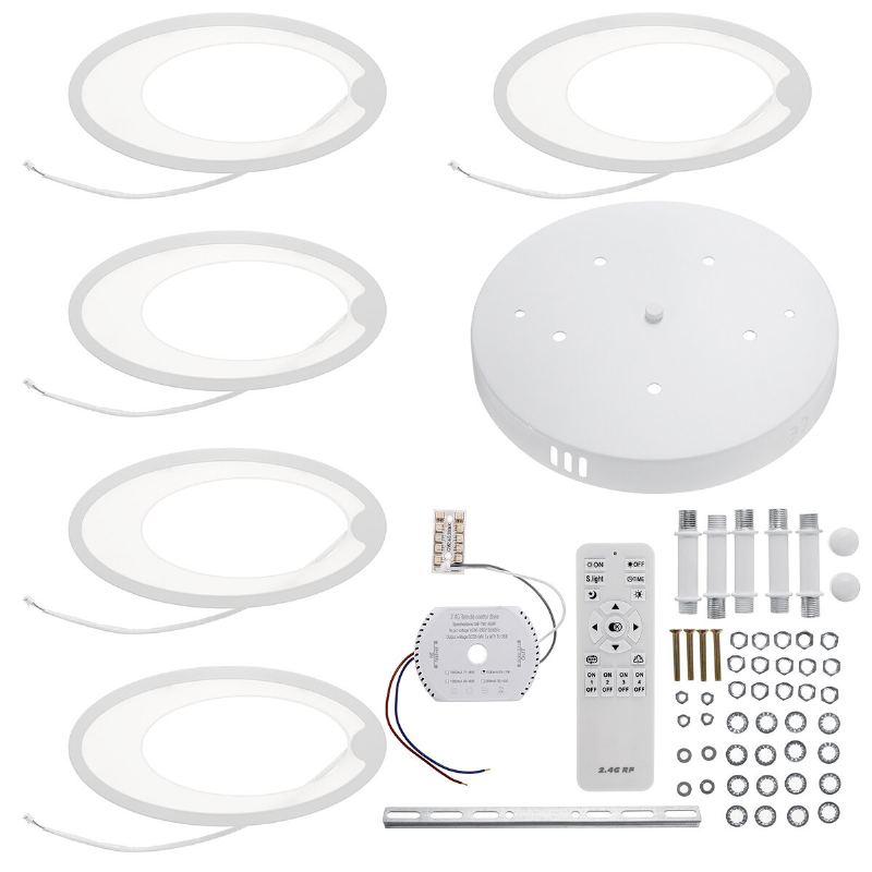 5 Hlav Moderní Led Stropní Akrylátová Domácí Svítidla Lustrová Lampa + Dálkové 3200-6500k