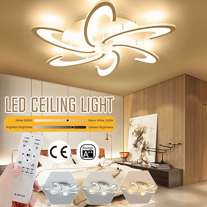 6hlavé Moderní Led Akrylátové Stropní Svítidlo Závěsné Světlo Lustry Ložnice+dálkové Ovládání