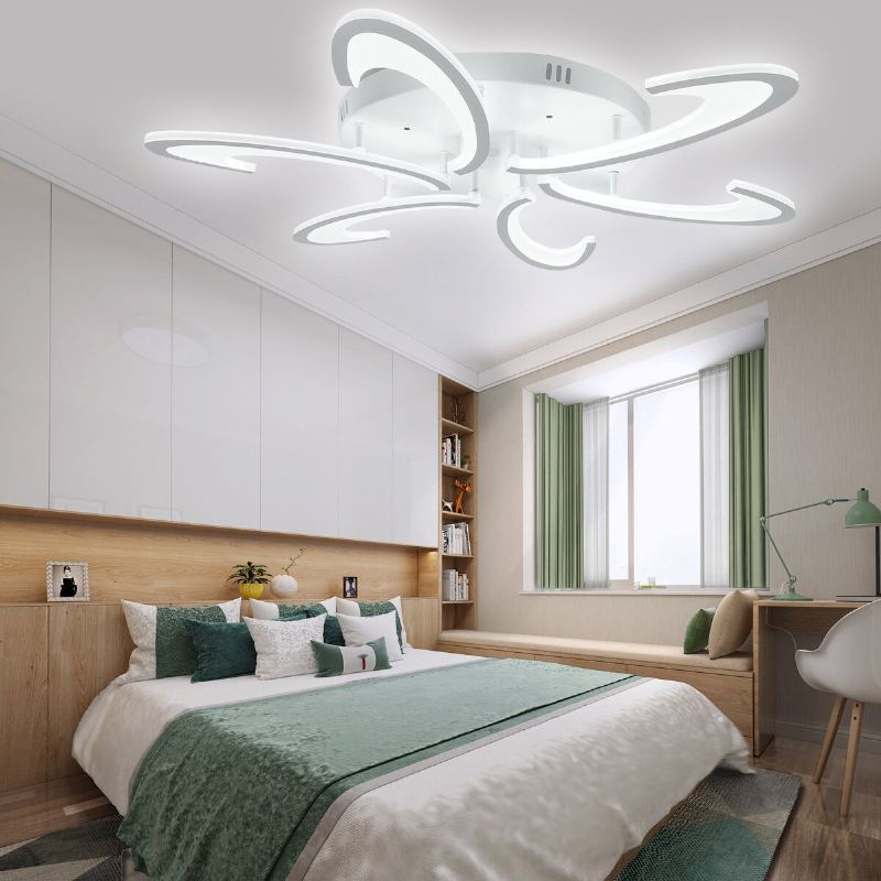 6hlavé Moderní Led Akrylátové Stropní Svítidlo Závěsné Světlo Lustry Ložnice+dálkové Ovládání