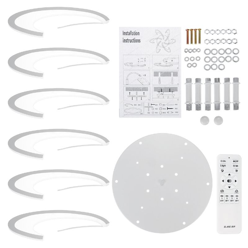 6hlavé Moderní Led Akrylátové Stropní Svítidlo Závěsné Světlo Lustry Ložnice+dálkové Ovládání