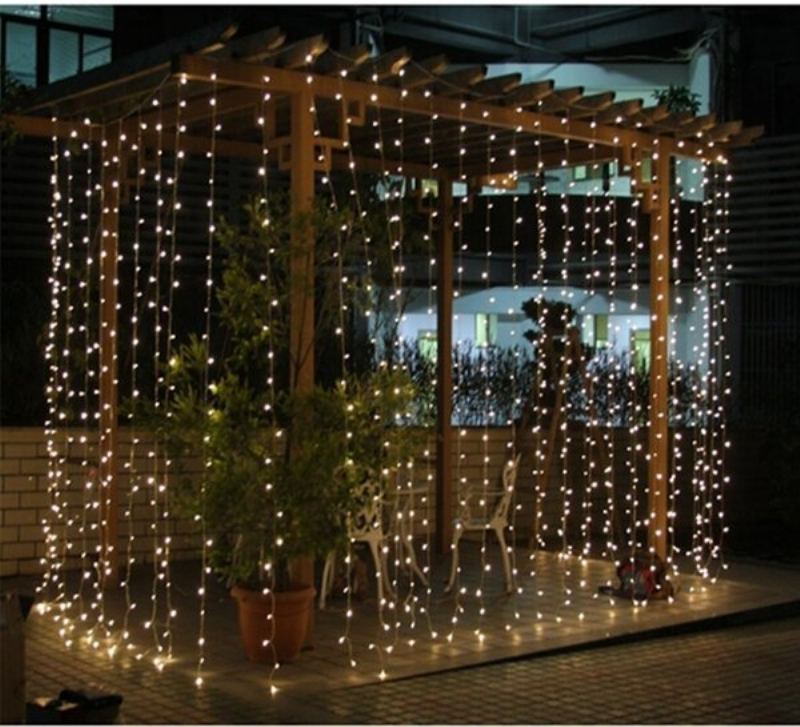 8mx3m 800 Led Voděodolný Provázek Pohádkový Závěs Světlo Venkovní Party Svatba Vánoční Výzdoba 220v