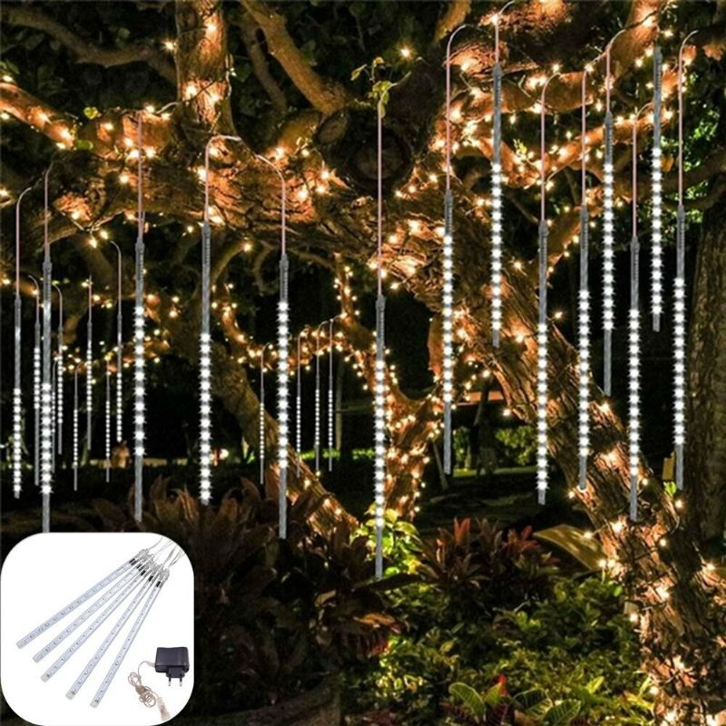 Ac110-240v 50cm Vodotěsný Ip65 180led Meteorická Sprcha Déšť 5 Trubic Řetězec Světlo Sváteční Večírek Vánoční Venkovní Výzdoba
