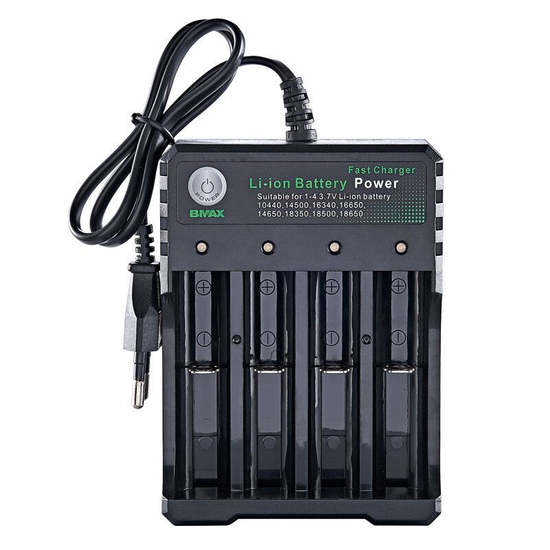 Bmax 4 Slot 18650/14500/16650/16340 Nabíječka Li-ion Baterií Eu Plug Přenosná Ac