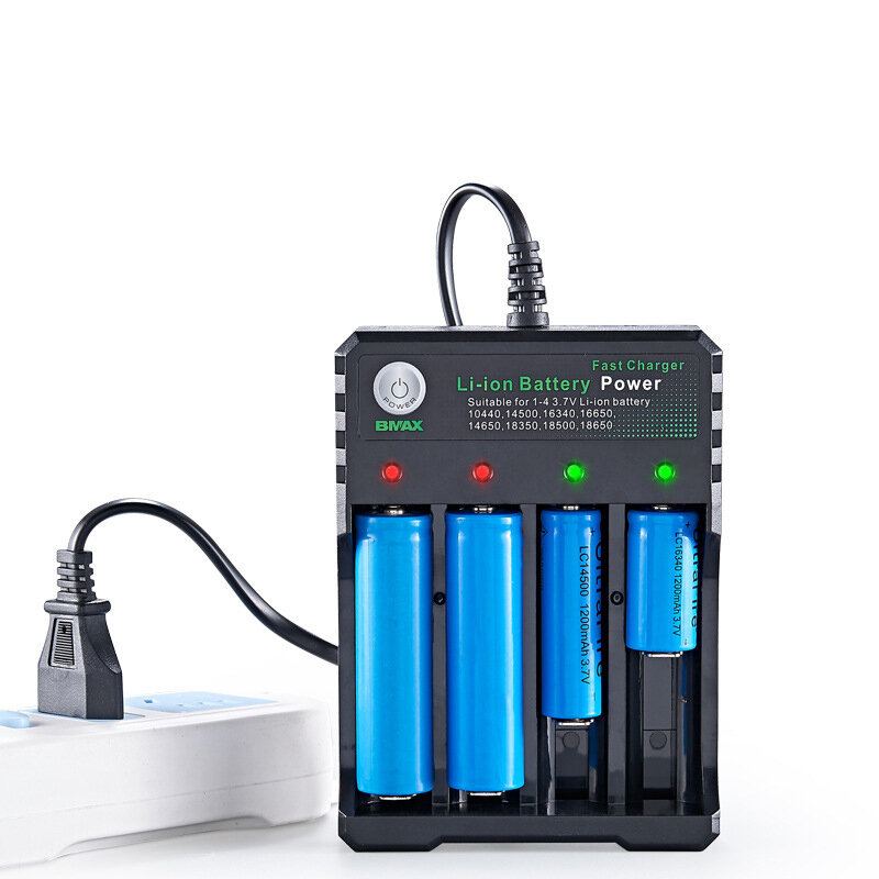 Bmax 4 Slot 18650/14500/16650/16340 Nabíječka Li-ion Baterií Eu Plug Přenosná Ac