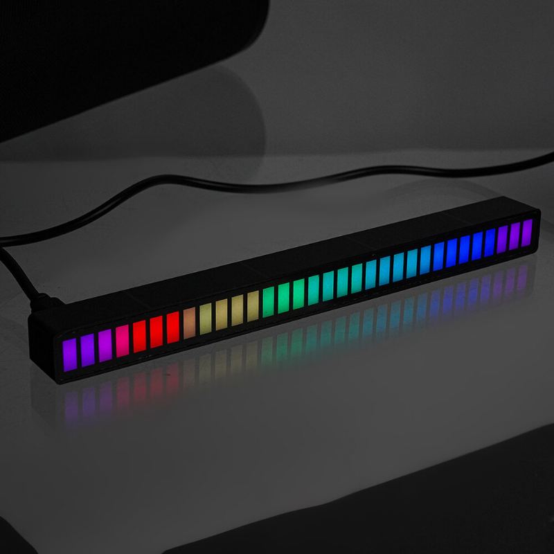 Dc 5v Úroveň Vyzvednutí Atmosféra Světlo Úprava Interiéru Automobilu Stolní Zvukové Spektrum Rgb Hlasové Ovládání