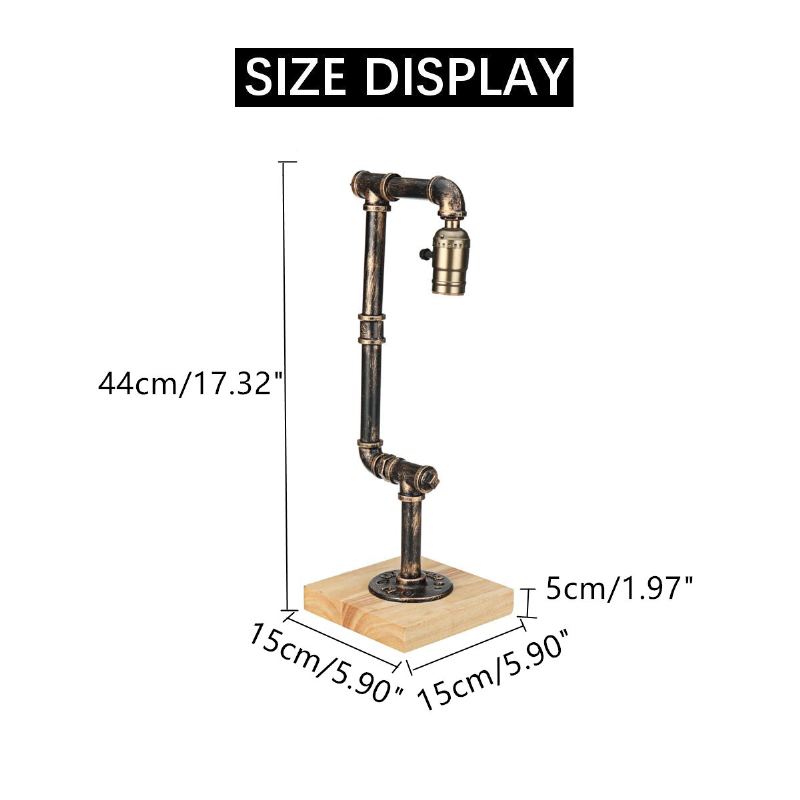 E26 Industrial Retro Železo Dřevěná Stolní Lampa Obývací Pokoj Světlo U Postele Dekor