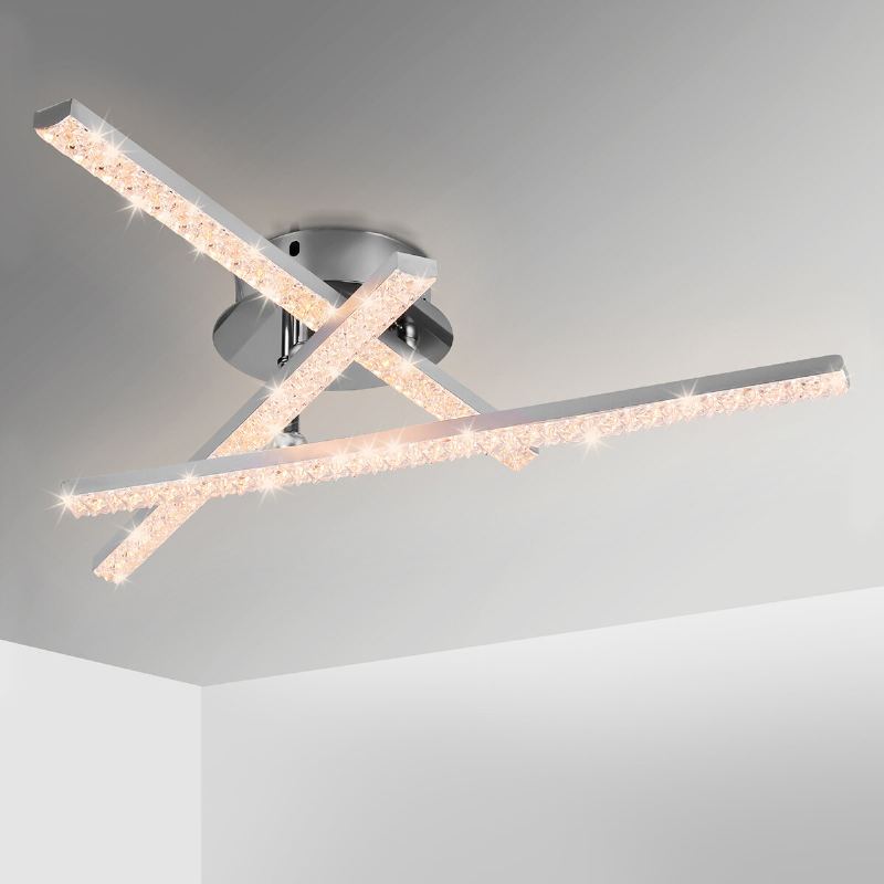 Elfland Ac85v~265v 24w Moderní Led Stropní Svítidlo Crystal Light Bar Ložnice Obývací Pokoj Lustr Osvětlení Lampy