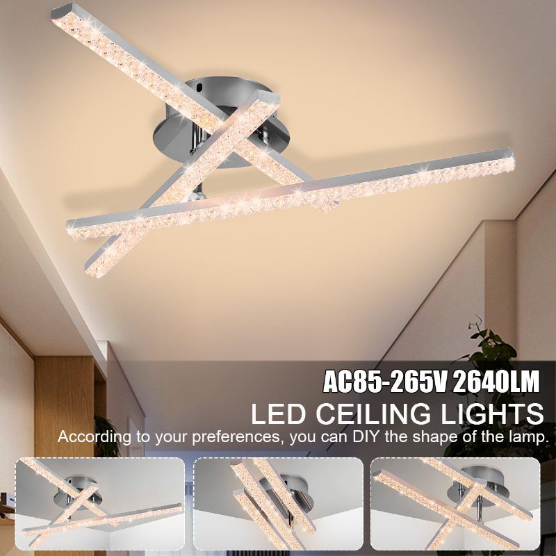 Elfland Ac85v~265v 24w Moderní Led Stropní Svítidlo Crystal Light Bar Ložnice Obývací Pokoj Lustr Osvětlení Lampy