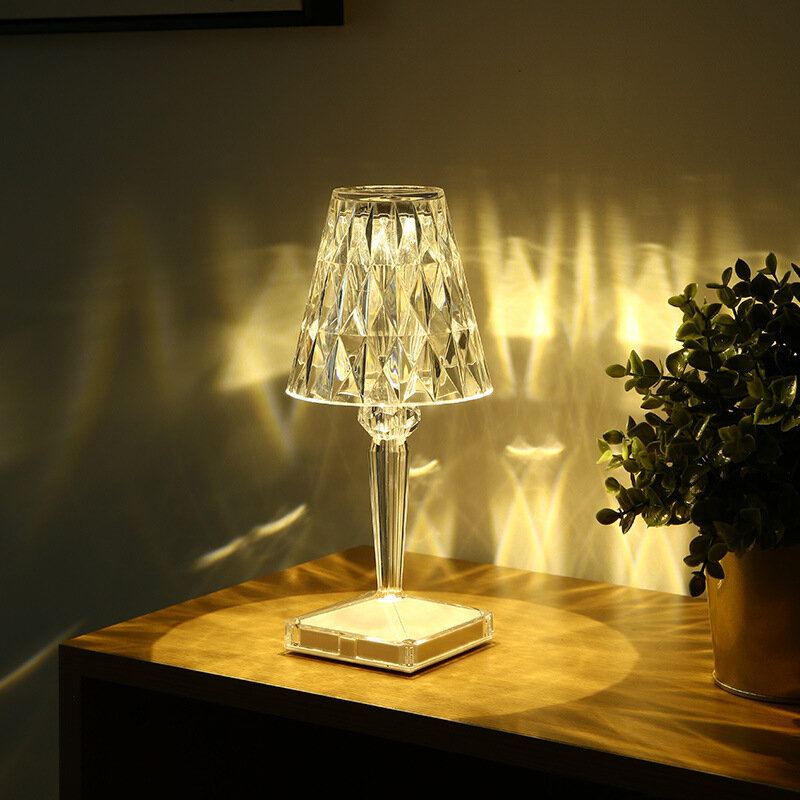 Křišťálová Stolní Lampa Ve Stylu Kartell Usb Dotykový Senzor Bar Světelný Dekor Lampy Do Restaurace Romantické Noční Svítidlo Postelová