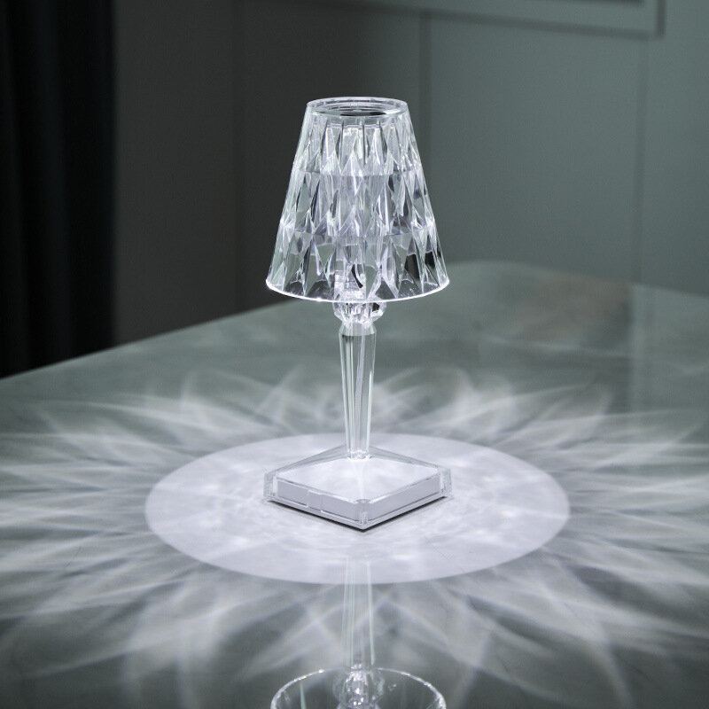 Křišťálová Stolní Lampa Ve Stylu Kartell Usb Dotykový Senzor Bar Světelný Dekor Lampy Do Restaurace Romantické Noční Svítidlo Postelová