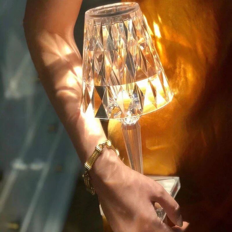 Křišťálová Stolní Lampa Ve Stylu Kartell Usb Dotykový Senzor Bar Světelný Dekor Lampy Do Restaurace Romantické Noční Svítidlo Postelová