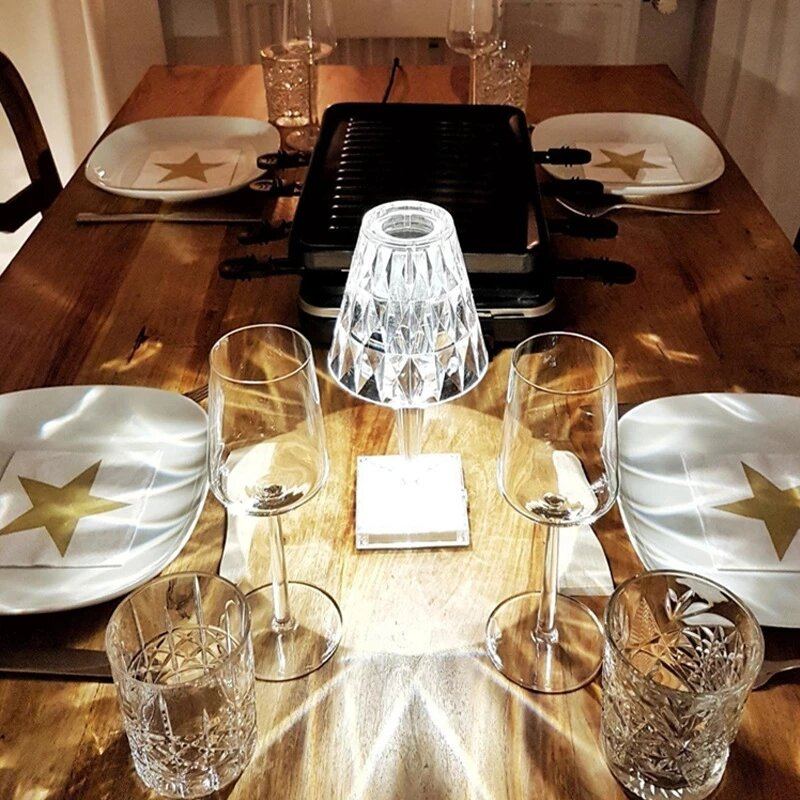 Křišťálová Stolní Lampa Ve Stylu Kartell Usb Dotykový Senzor Bar Světelný Dekor Lampy Do Restaurace Romantické Noční Svítidlo Postelová