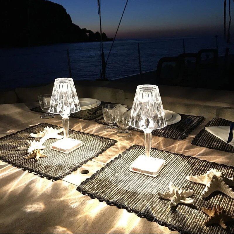 Křišťálová Stolní Lampa Ve Stylu Kartell Usb Dotykový Senzor Bar Světelný Dekor Lampy Do Restaurace Romantické Noční Svítidlo Postelová