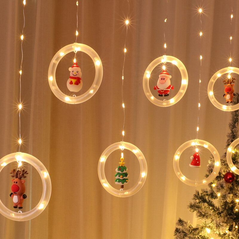 Led Záclonová Řetězová Světla Garden Street Venkovní Vánoční Sváteční Osvětlení Pro Ozdobu Vánočního Stromu Usb Dobíjecí