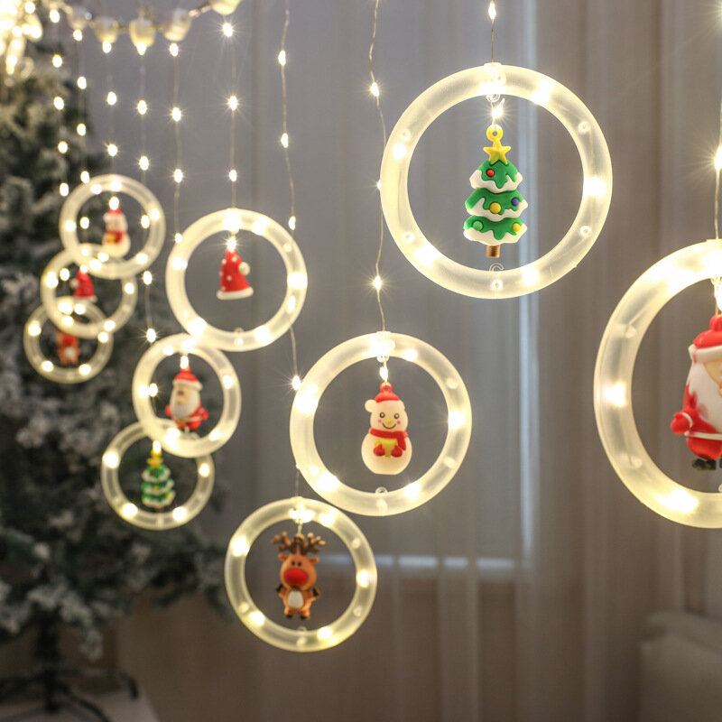 Led Záclonová Řetězová Světla Garden Street Venkovní Vánoční Sváteční Osvětlení Pro Ozdobu Vánočního Stromu Usb Dobíjecí