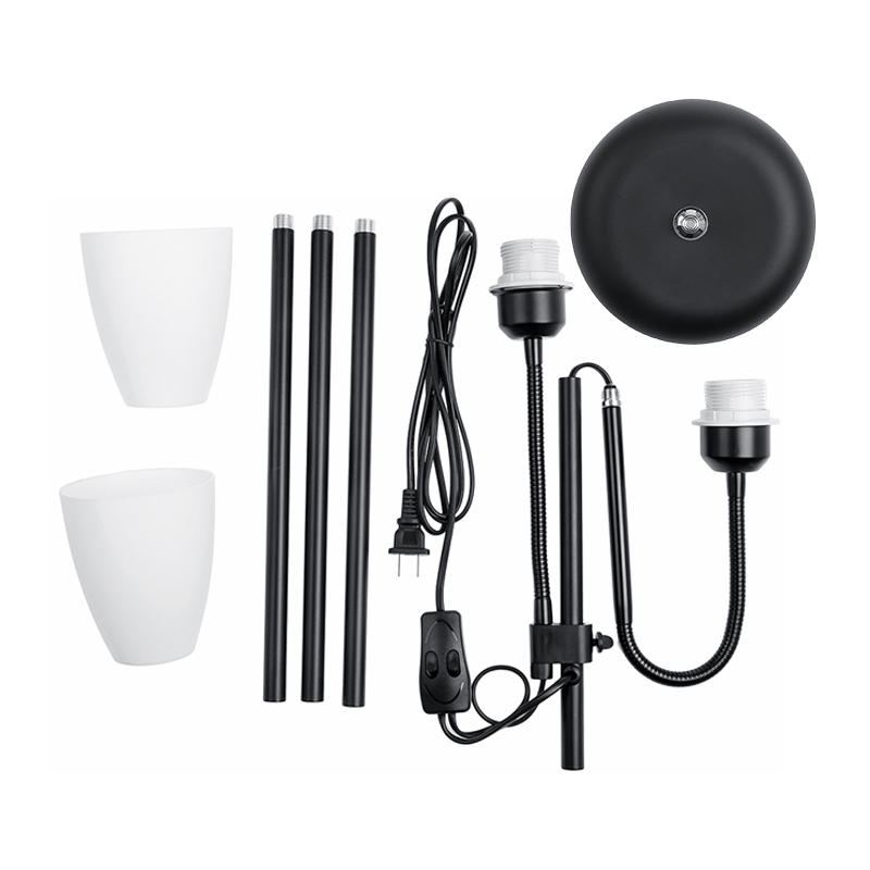 Moderní Stojací Lampa Dvouhlavý Čtecí Stolek Světlo Nastavitelné Stínidlo Home Ac220v