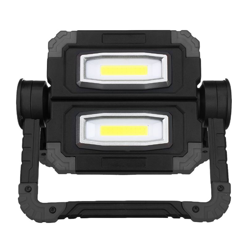 Nová Usb Dobíjecí Venkovní Přenosná Pracovní Svítilna Vyhledávací Double Head Cob Camping Light Protipádová Záplavová Campingová