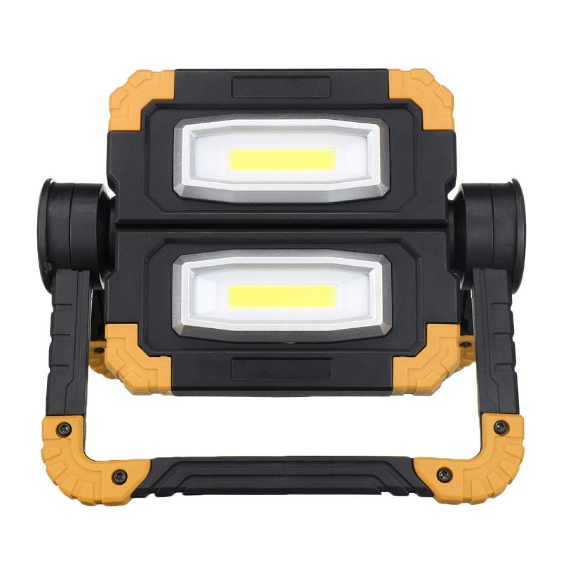 Nová Usb Dobíjecí Venkovní Přenosná Pracovní Svítilna Vyhledávací Double Head Cob Camping Light Protipádová Záplavová Campingová