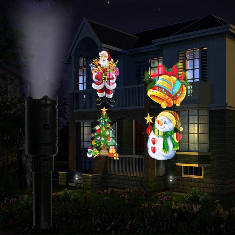 Přenosná 6w Usb 12 Barevných Vzorů 6 Led Otočná Svítilna Halloween Christmas Party Bar Decor