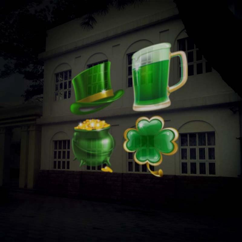 Přenosná 6w Usb 12 Barevných Vzorů 6 Led Otočná Svítilna Halloween Christmas Party Bar Decor