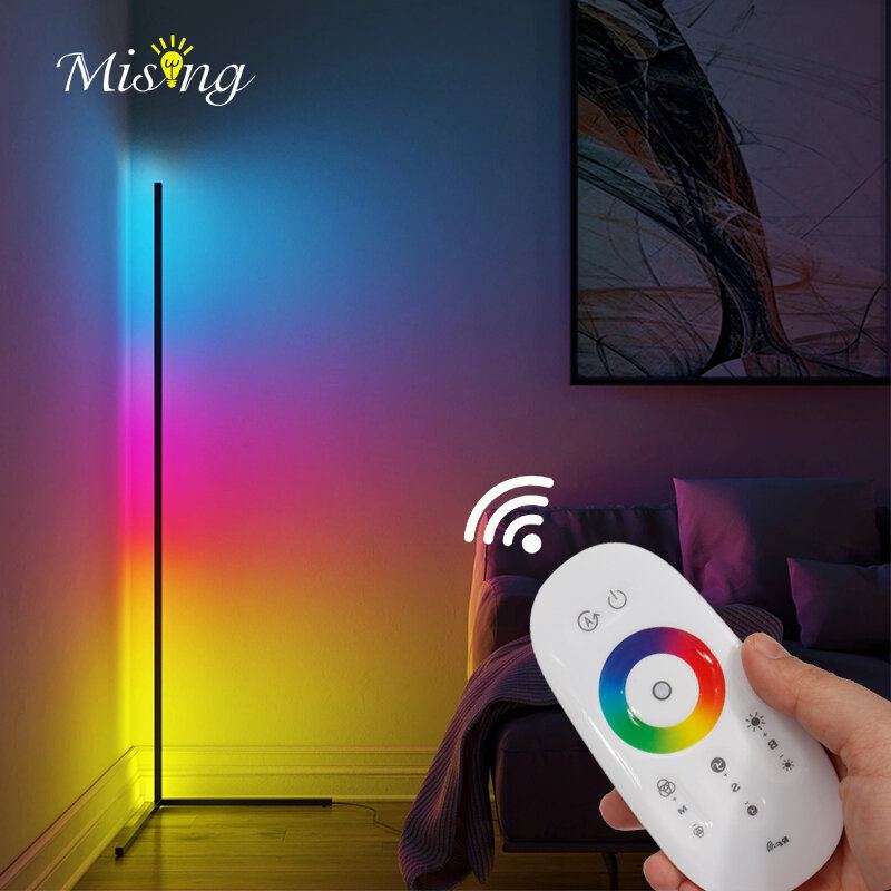 Rgb Barevně Měnící Led Rohová Stojací Lampa Minimalistické Náladové Světlo Moderní Domov